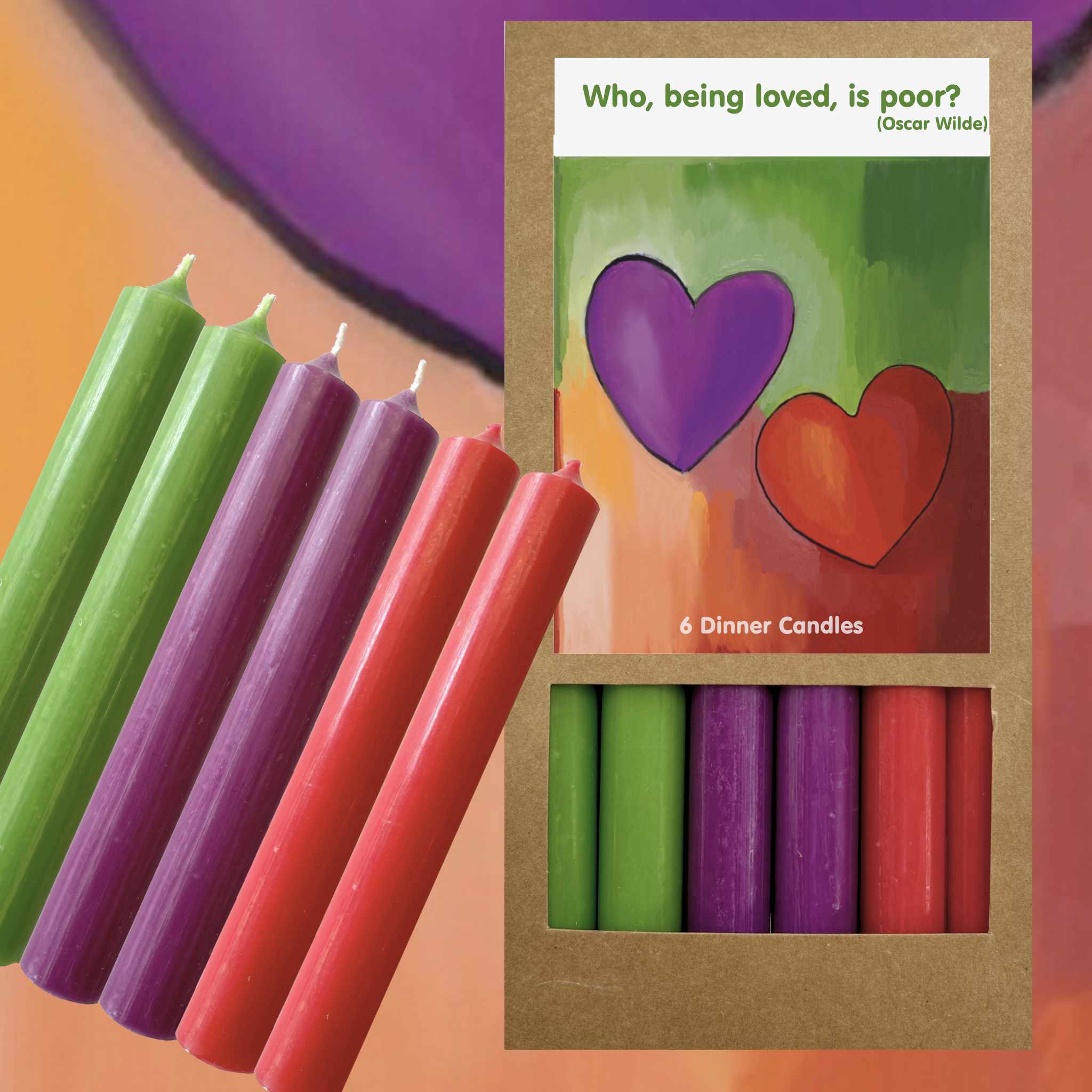 CANDLE SETS, PLARISTO, MODERN HEARTS, 6 BOXES