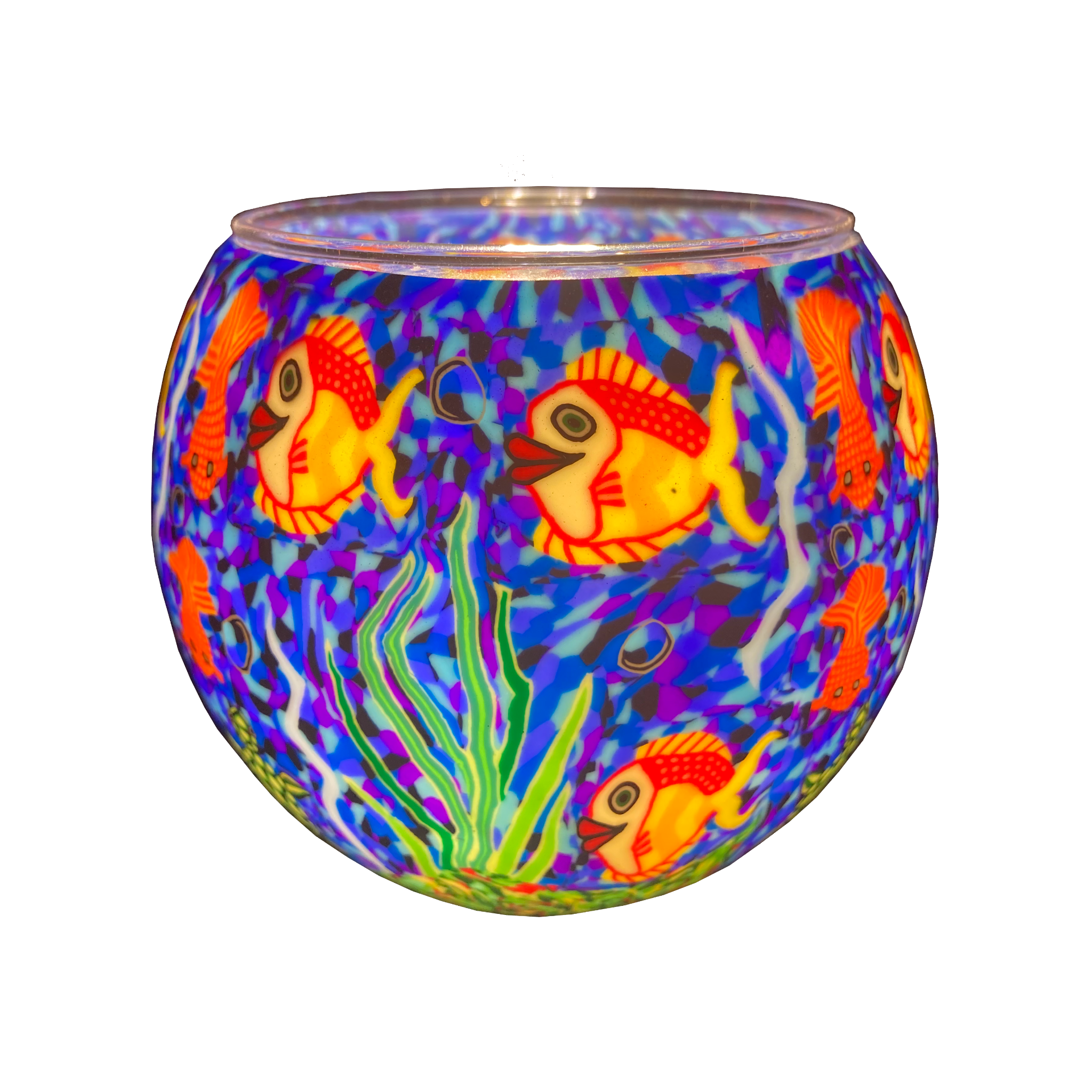 21001 Aquarium, 11cm Glowing Glass, Pack of 6