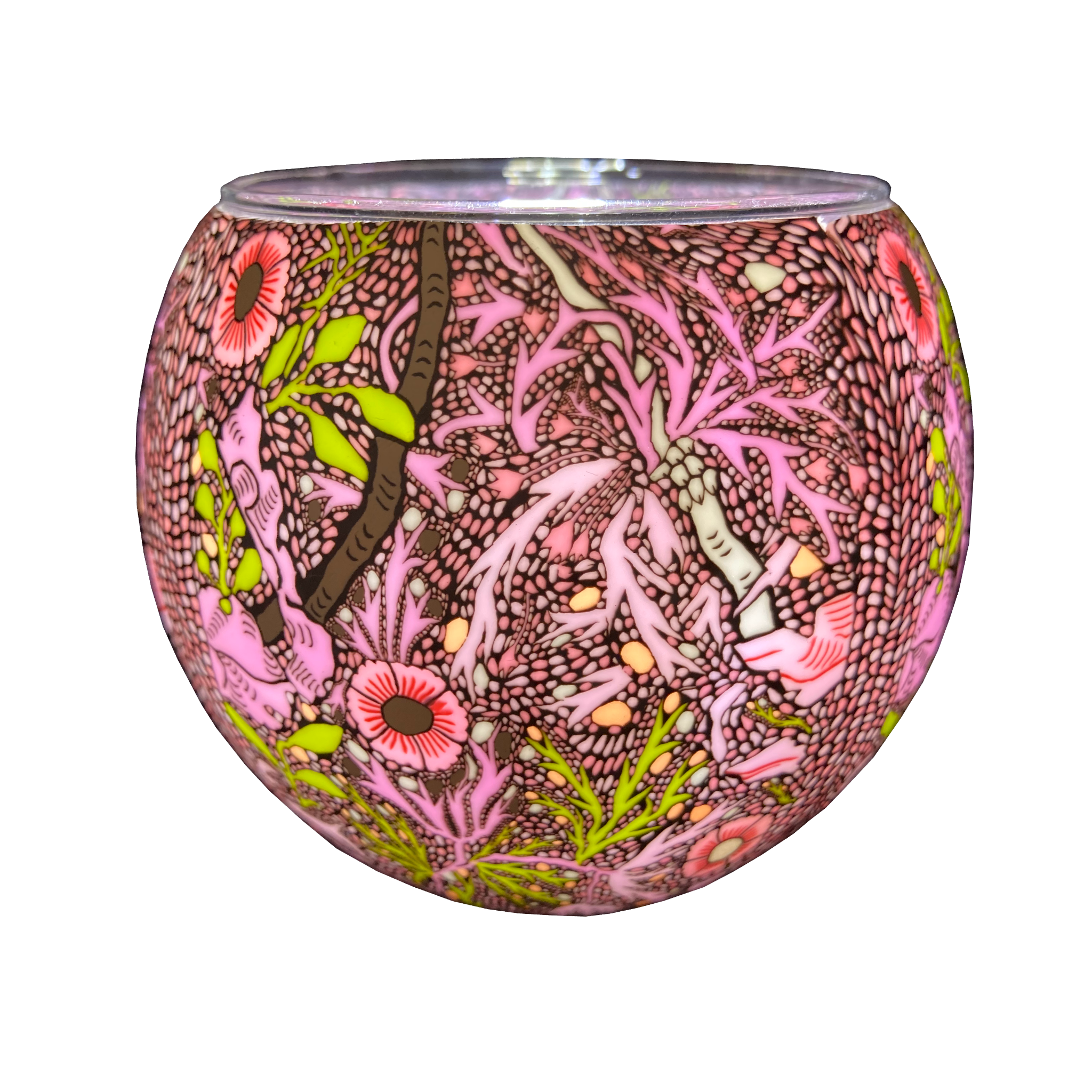 21414 William Morris, 11cm Glowing Glass, Pack of 6