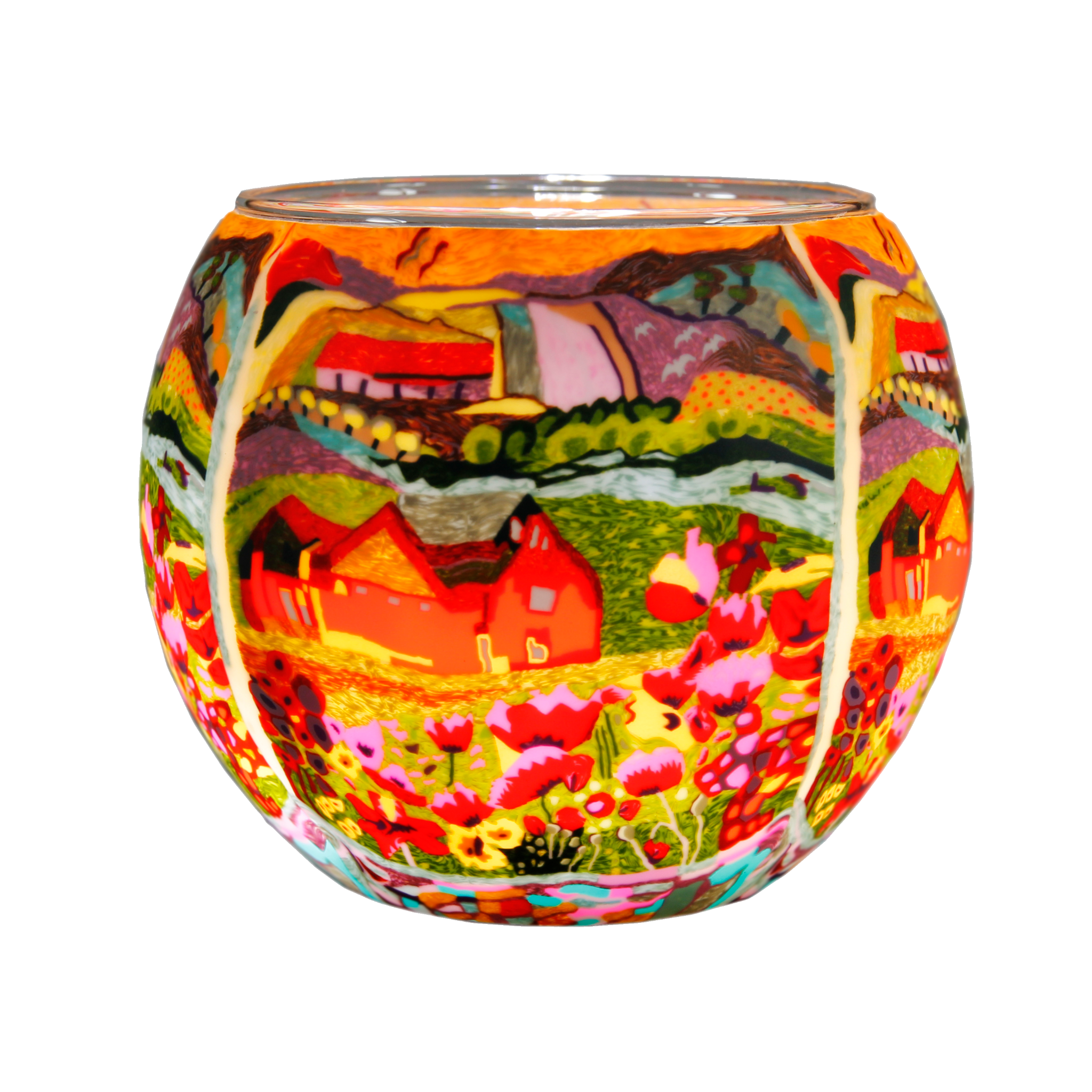 21416 Dream House, 11cm Glowing Glass, Pack of 6