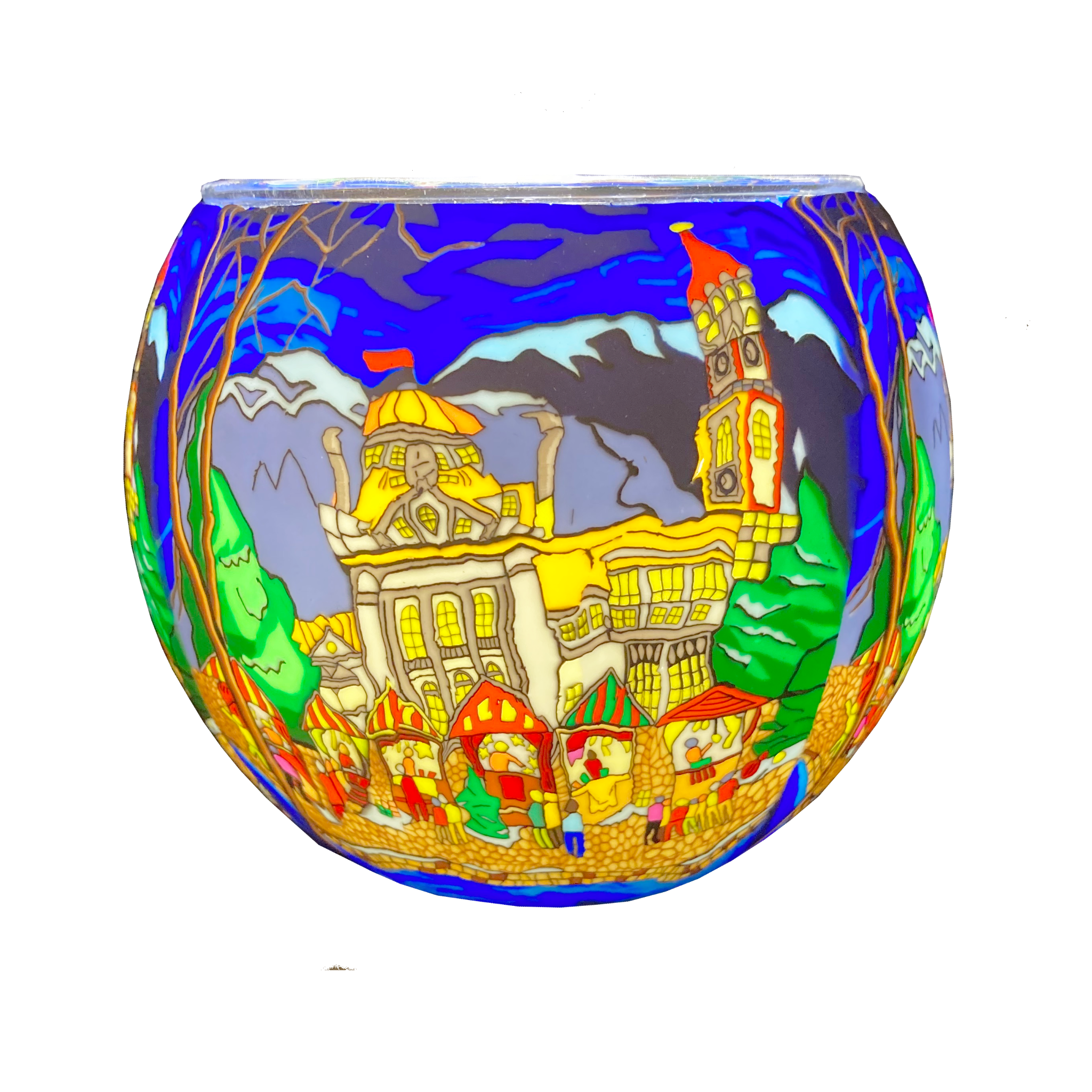 21632 Meran, 11cm Glowing Glass, Pack of 6