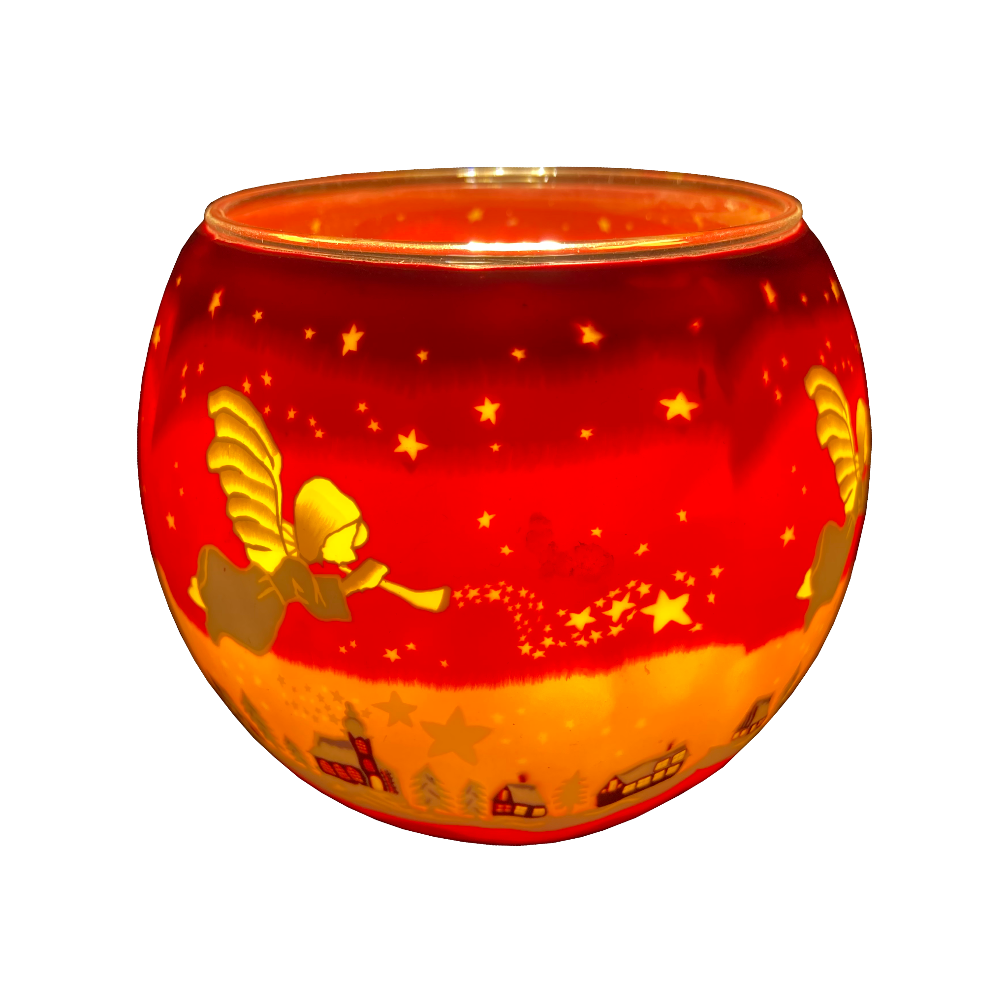 21830 Angel, 11cm Glowing Glass, Pack of 6