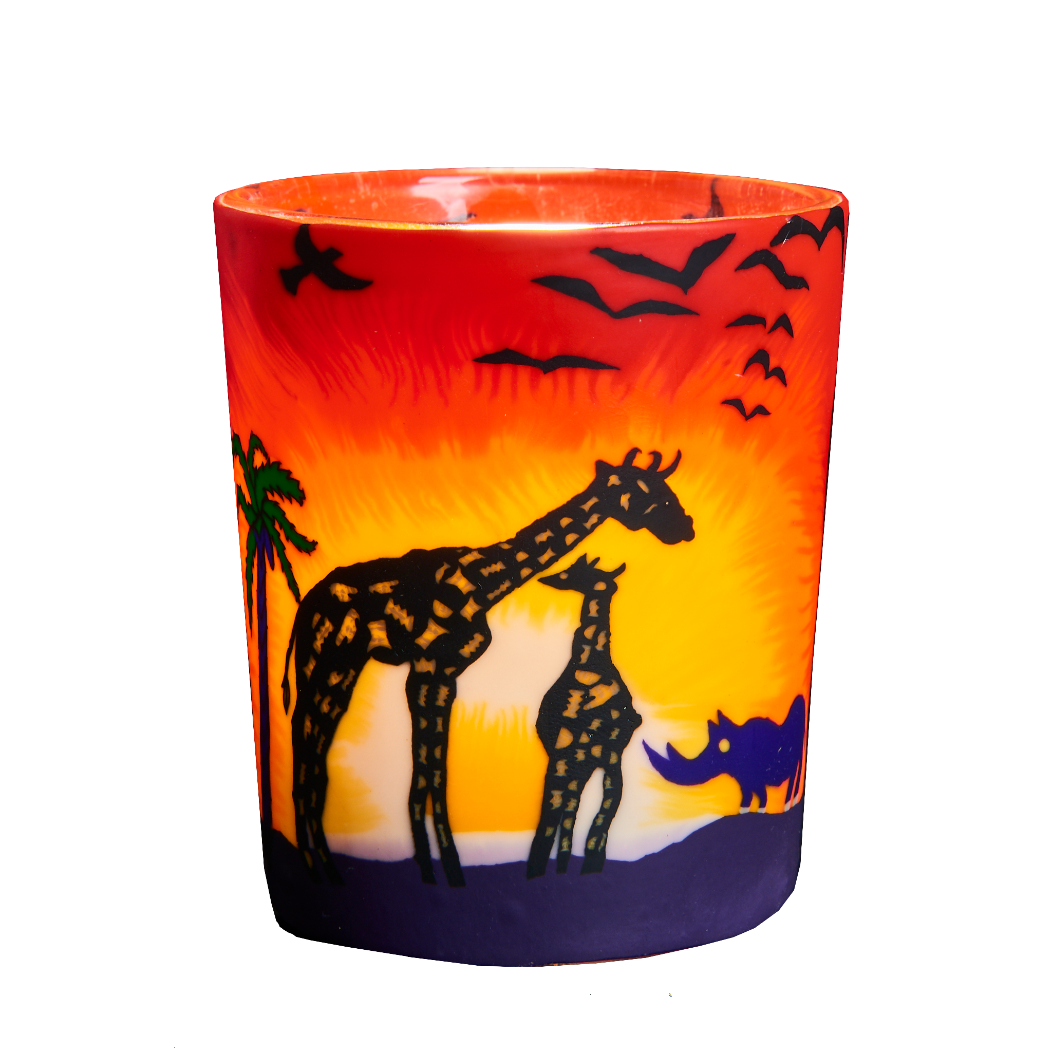 Safari Votive Glowing Glass, Pack of 6