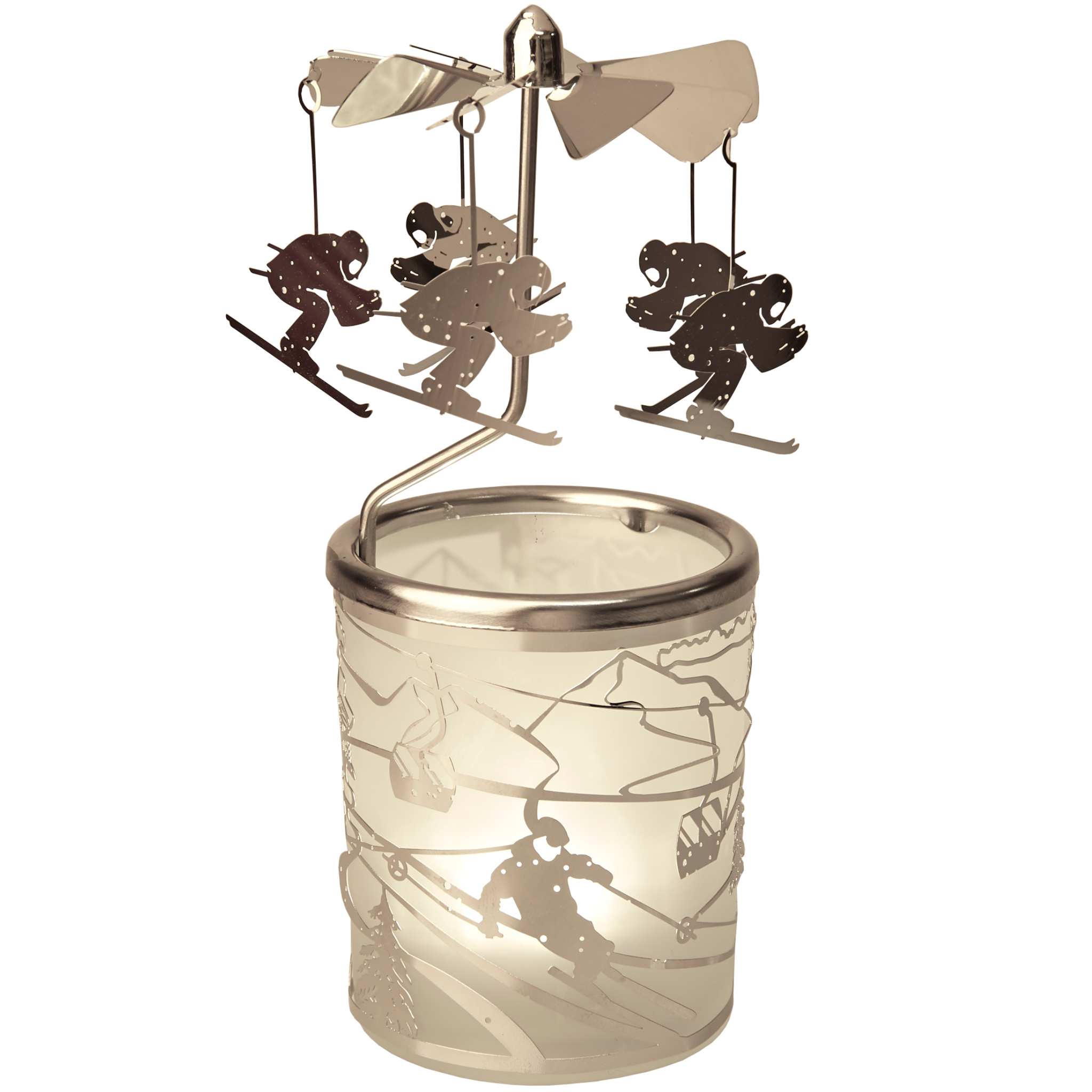 Skiing Rotary Carousels, Pack of 6