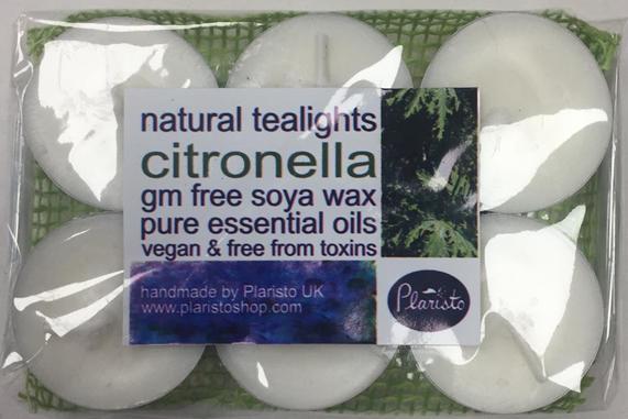Plaristo Citronella-scented tea-lights, 4 Hour Burn-time, 6 packs