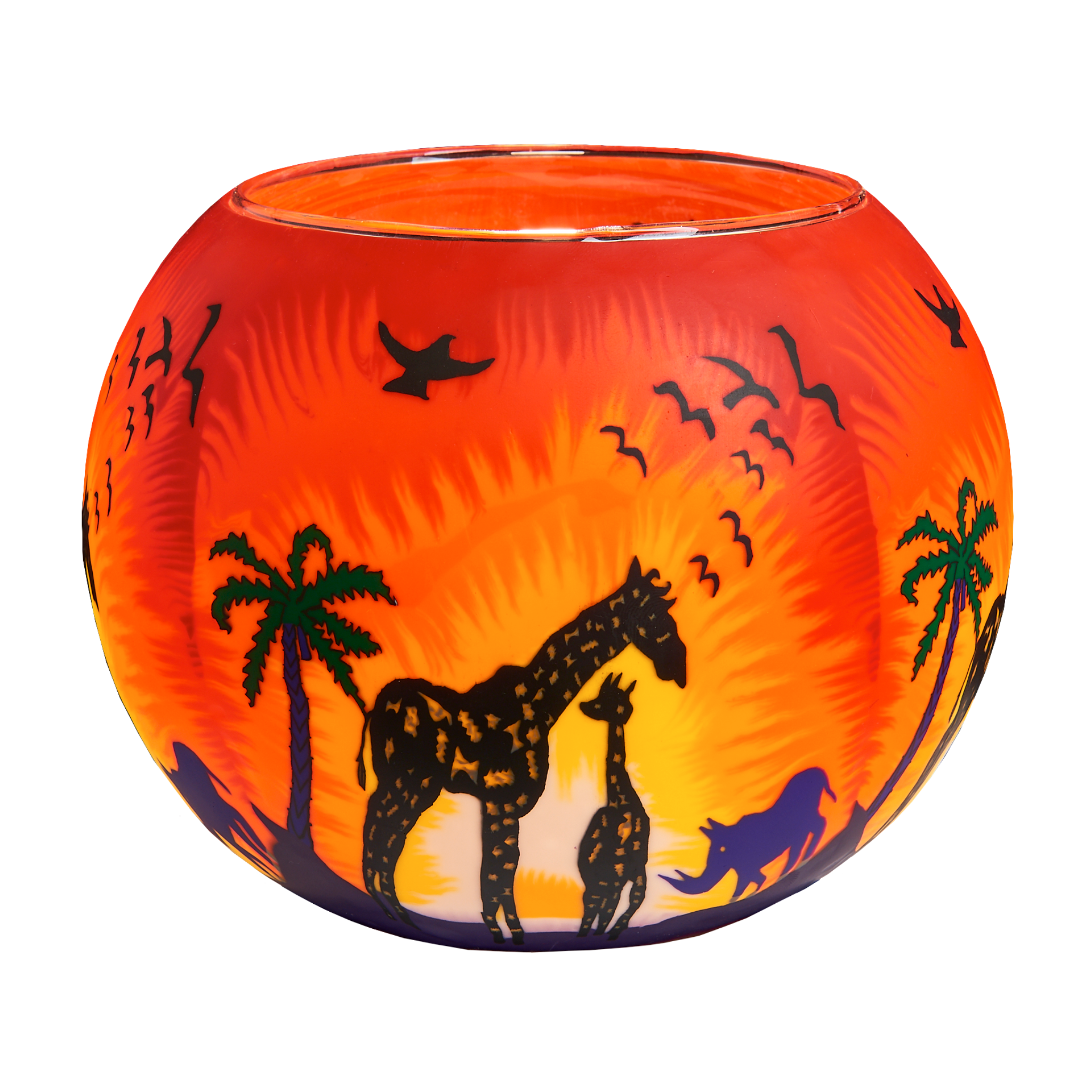 XL Safari 15cm Glowing Glass Pack of 4
