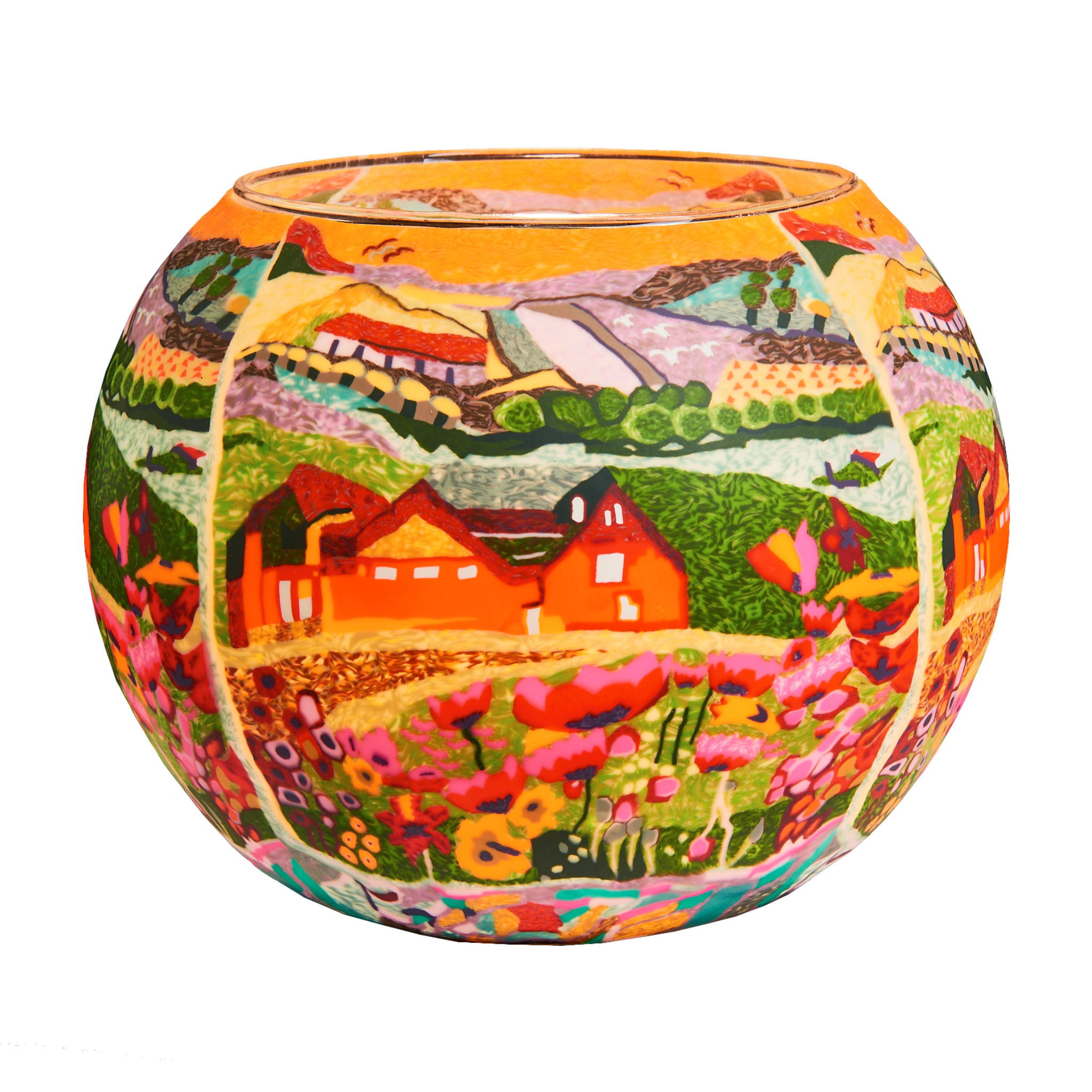 XL Dream House 15cm Glowing Glass Pack of 4