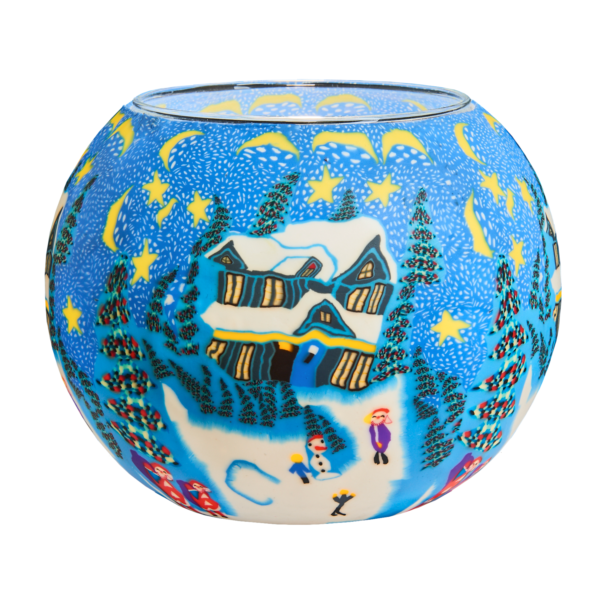 XL Winter 15cm Glowing Glass Pack of 4