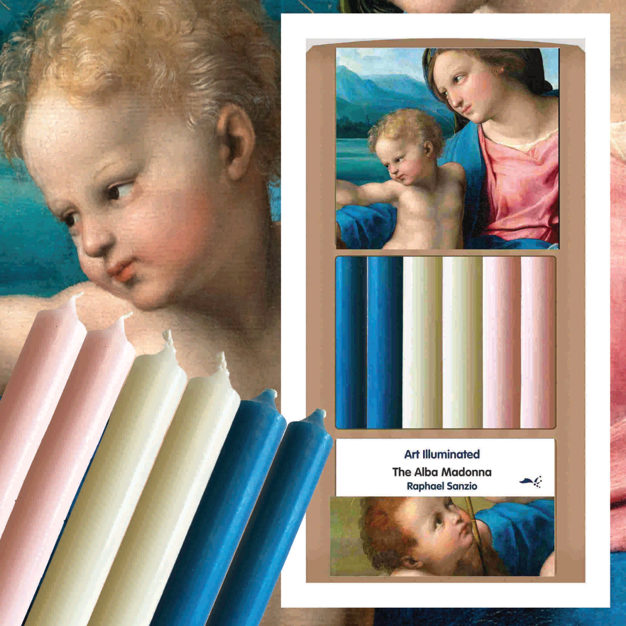 Raphael – The Alba Madonna – Case of 6 Dinner Candle Sets