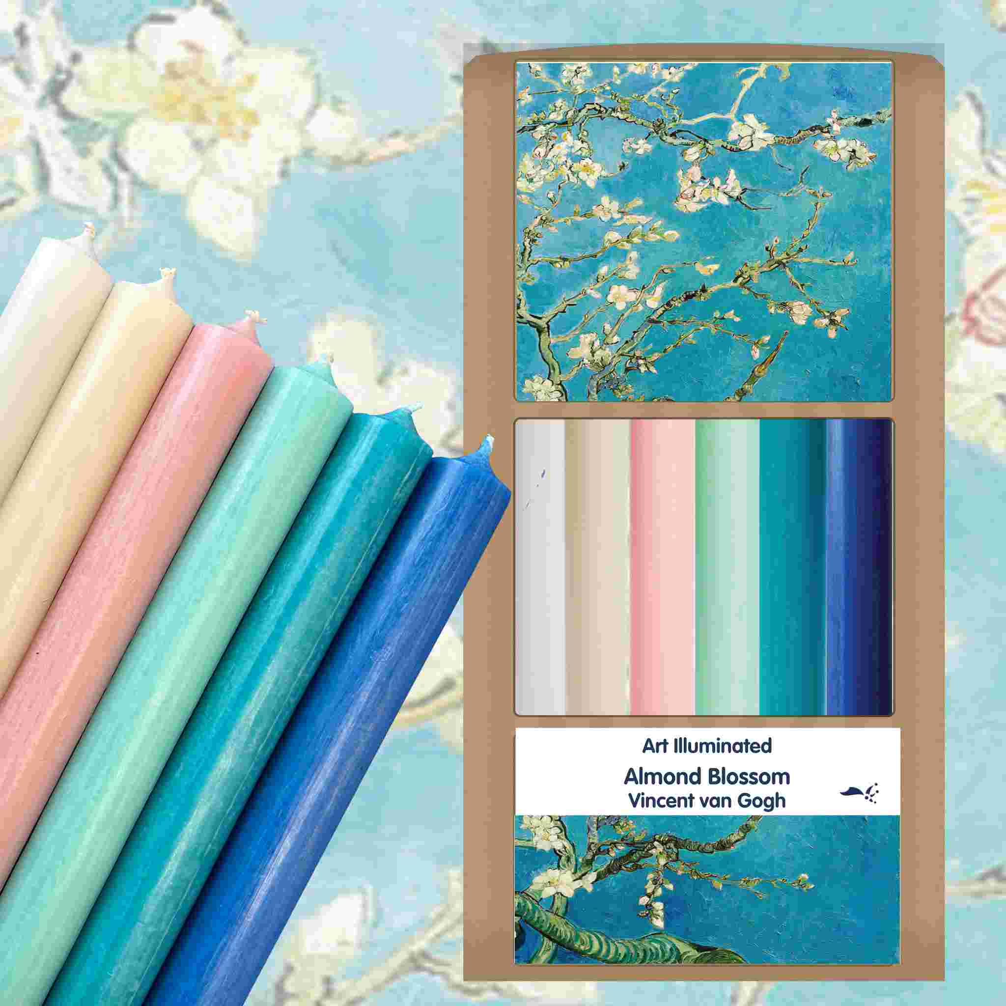 Van Gogh – Almond Blossom – Case of 6 Dinner Candle Sets