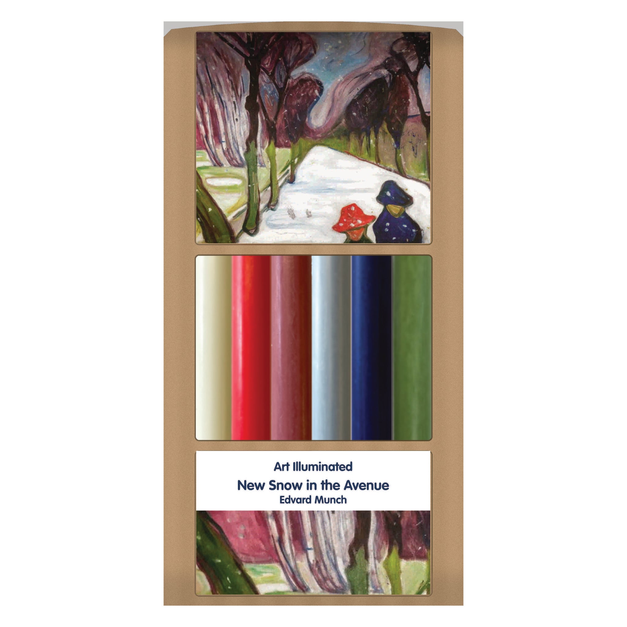 Munch – New Snow in the Avenue – Case of 6 Dinner Candle Sets
