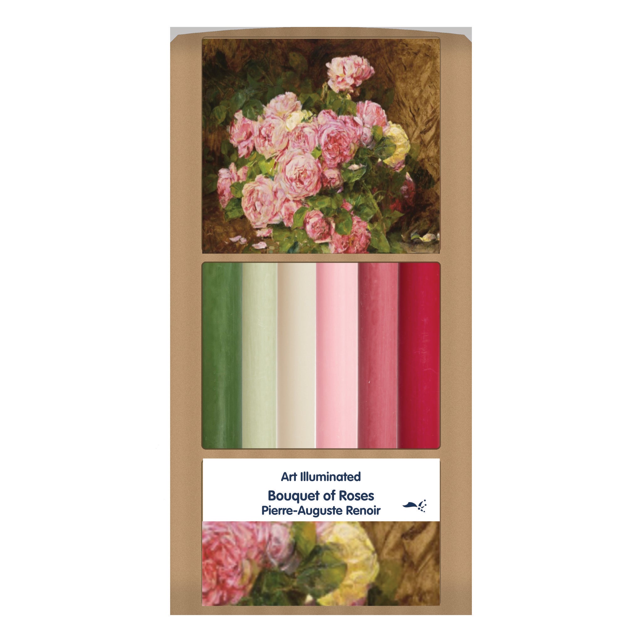 Renoir – Bouquet of Roses – Case of 6 Dinner Candle Sets