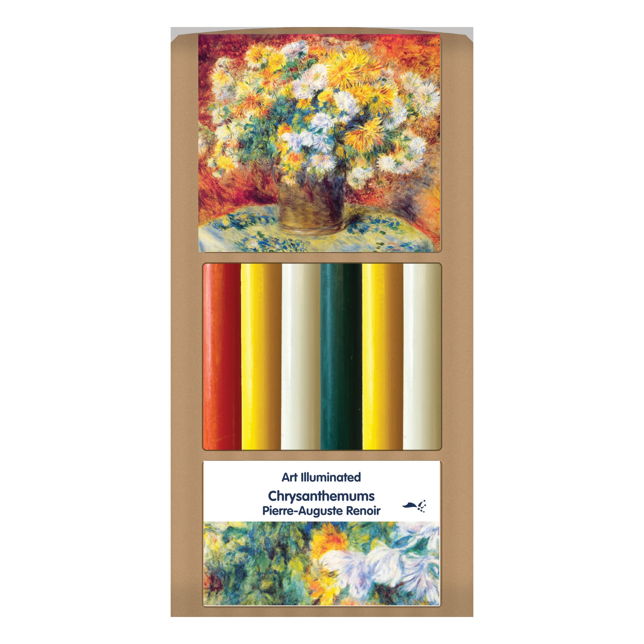 Renoir – Chrysanthemums – Case of 6 Dinner Candle Sets