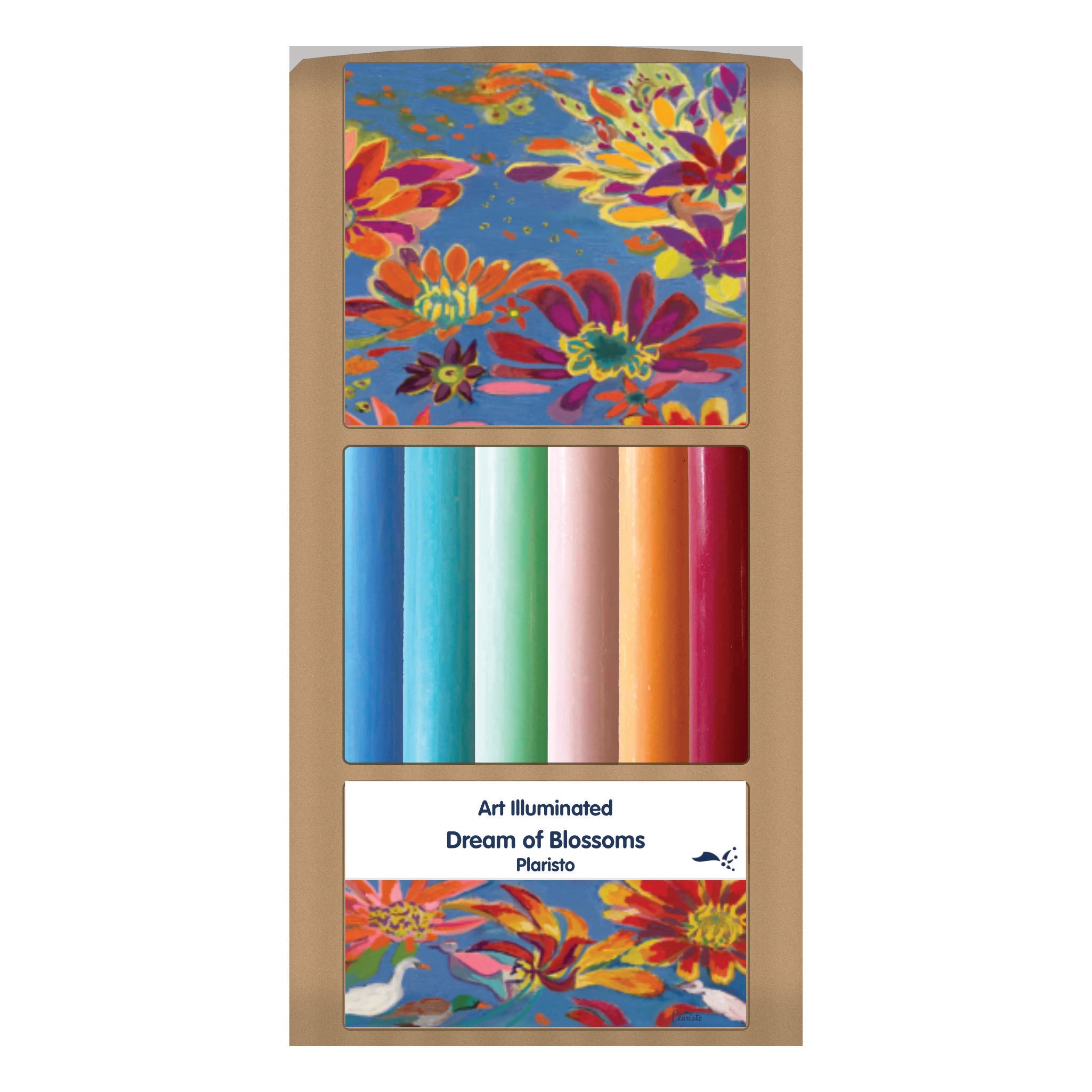 Plaristo – Dream of Blossoms – Case of 6 Dinner Candle Sets