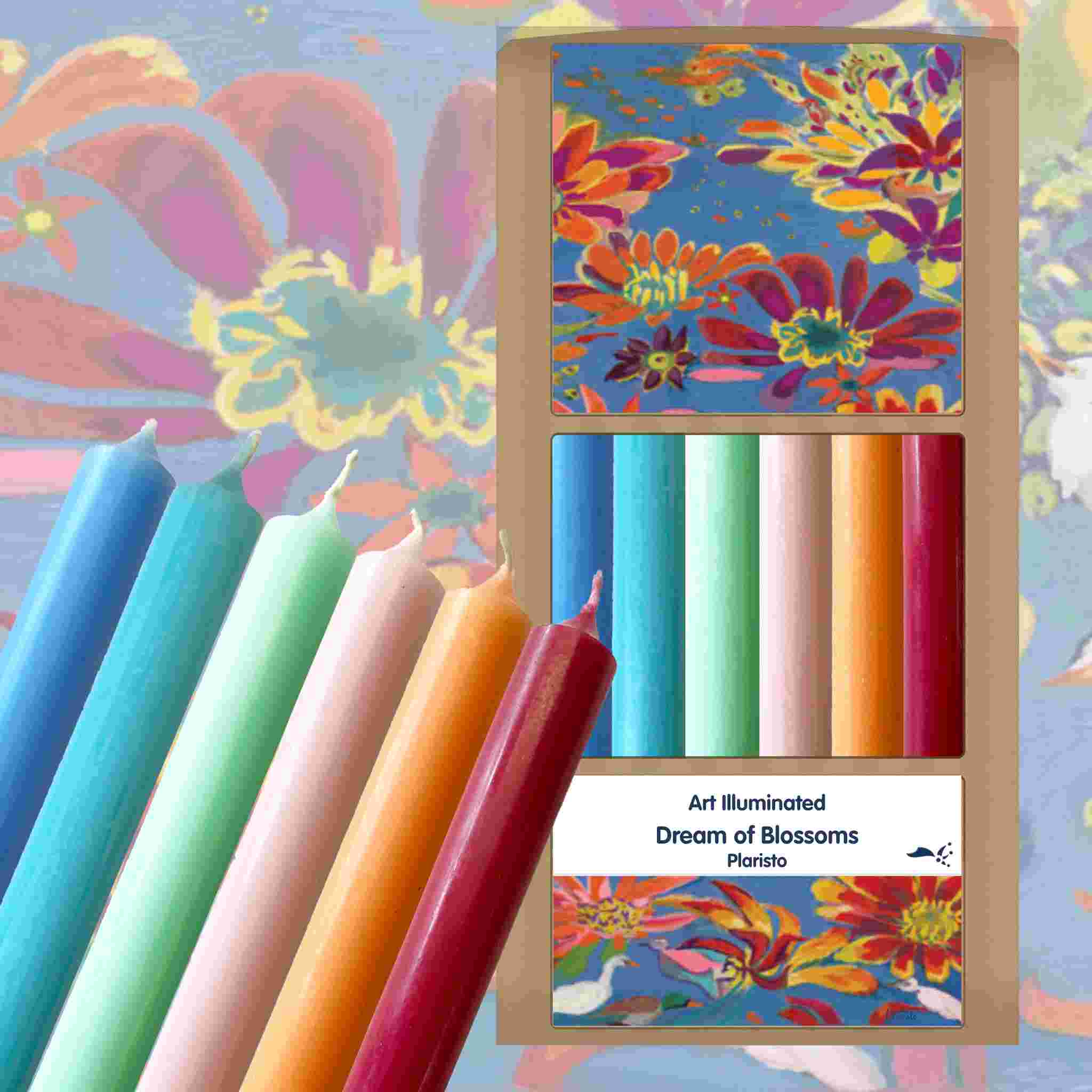 Plaristo – Dream of Blossoms – Case of 6 Dinner Candle Sets