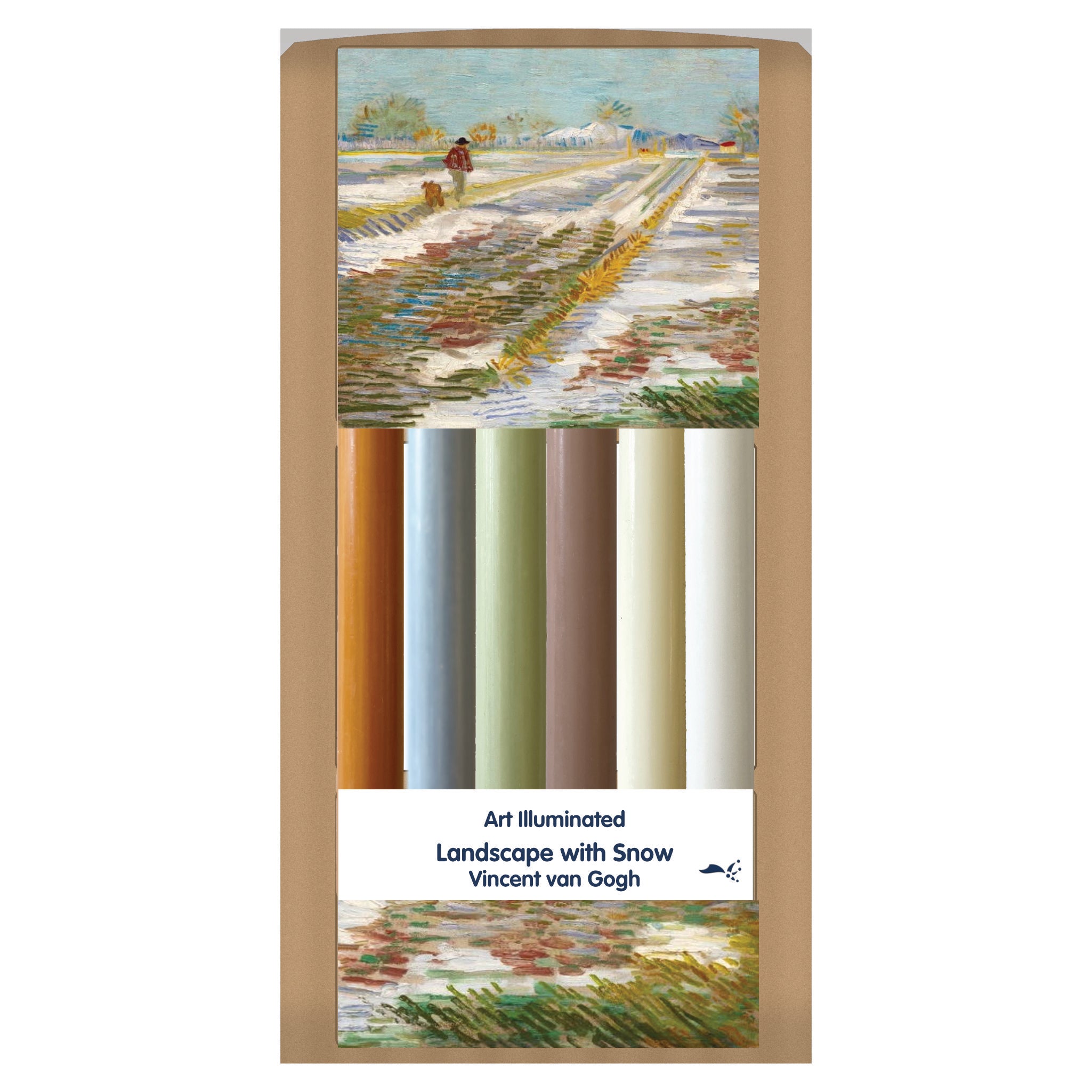 Van Gogh – Landscape with Snow – Case of 6 Dinner Candle Sets