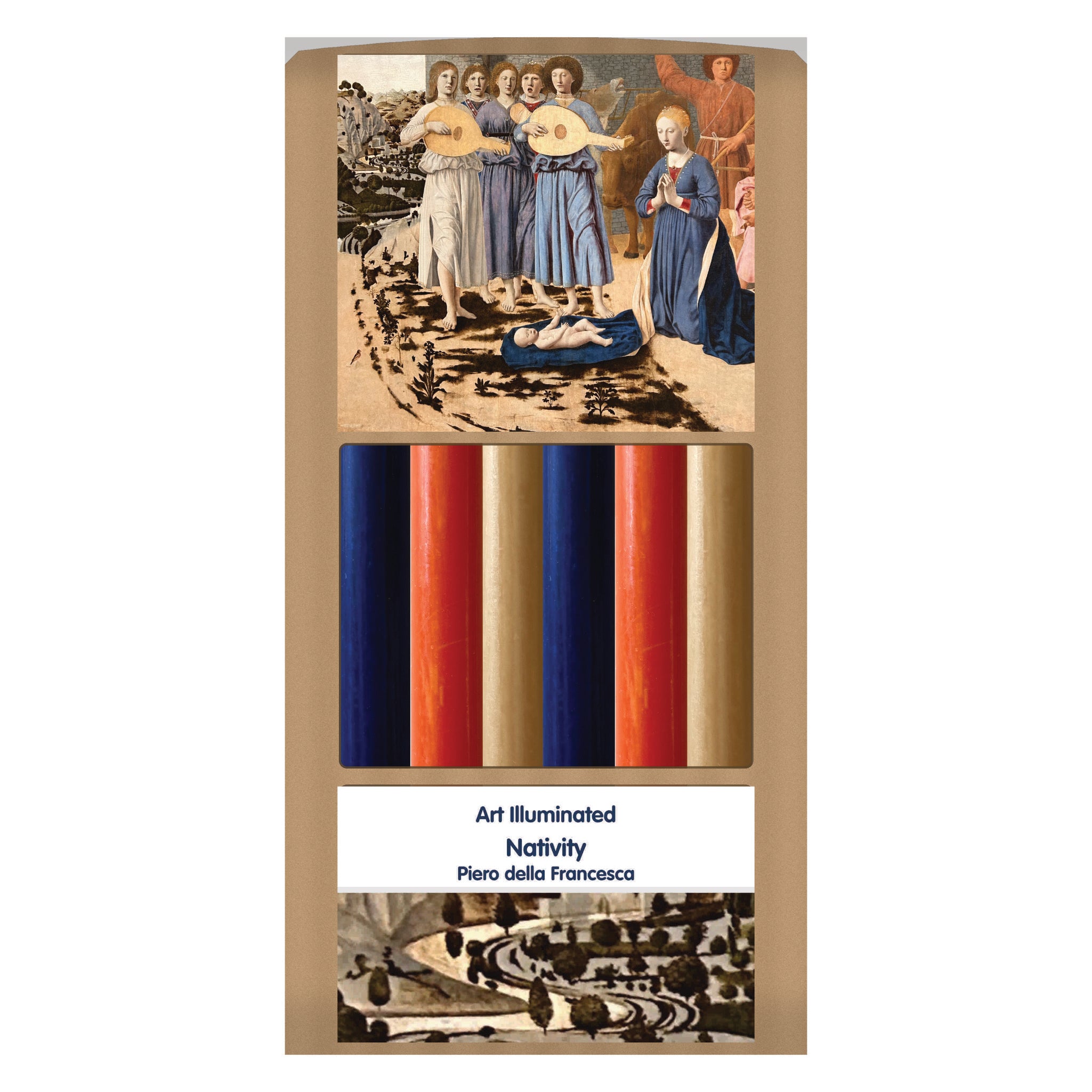 Piero della Francesca – Nativity – Case of 6 Dinner Candle Sets