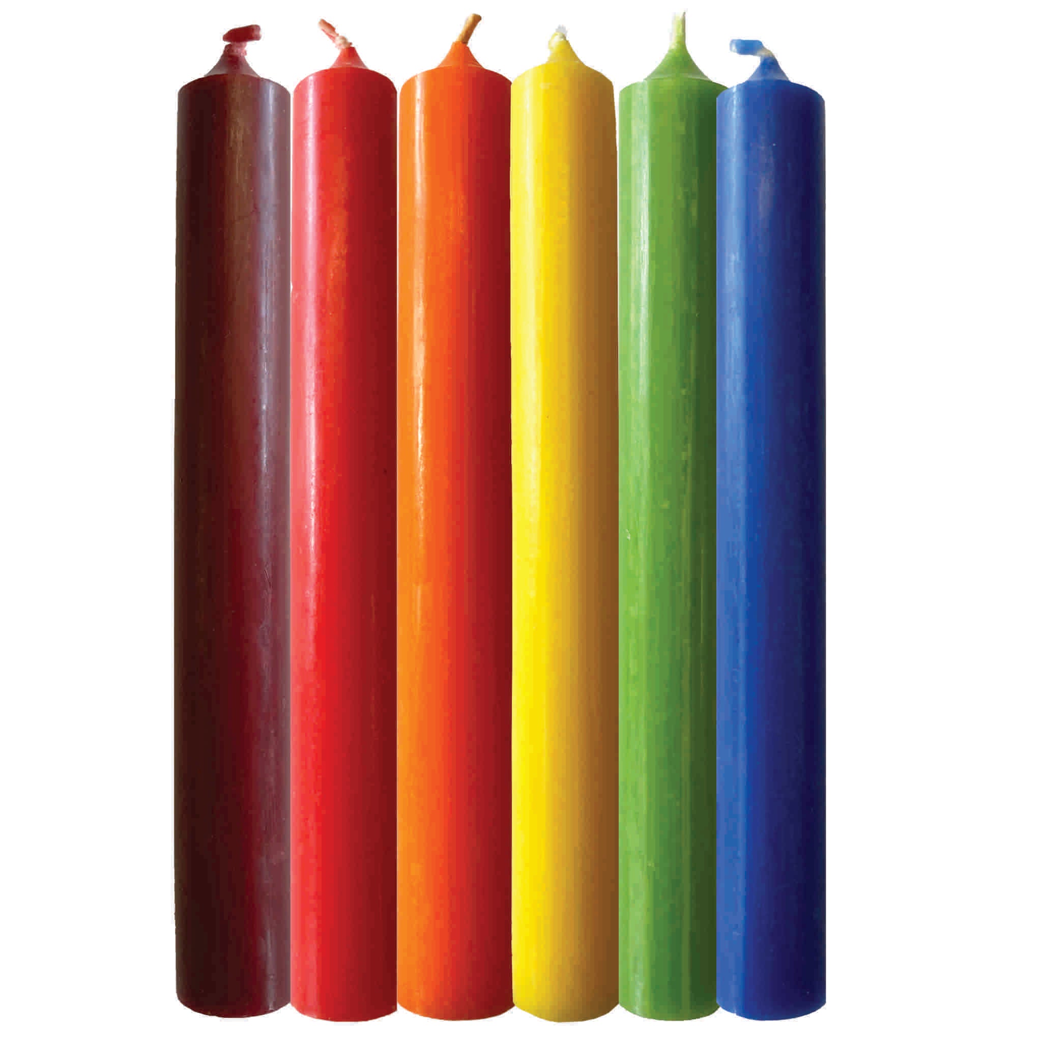 Plaristo – Rye, Sussex – Rainbow – Case of 6 Dinner Candle Sets