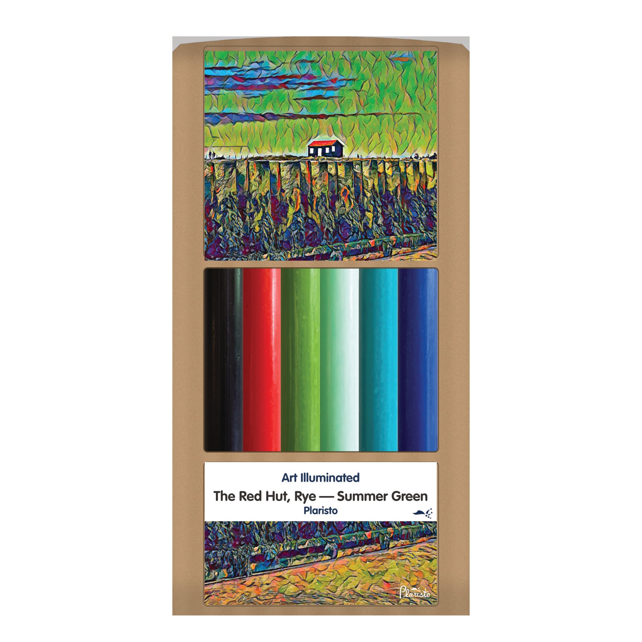 Plaristo – The Red Hut, Rye — Summer Green – Case of 6 Dinner Candle Sets
