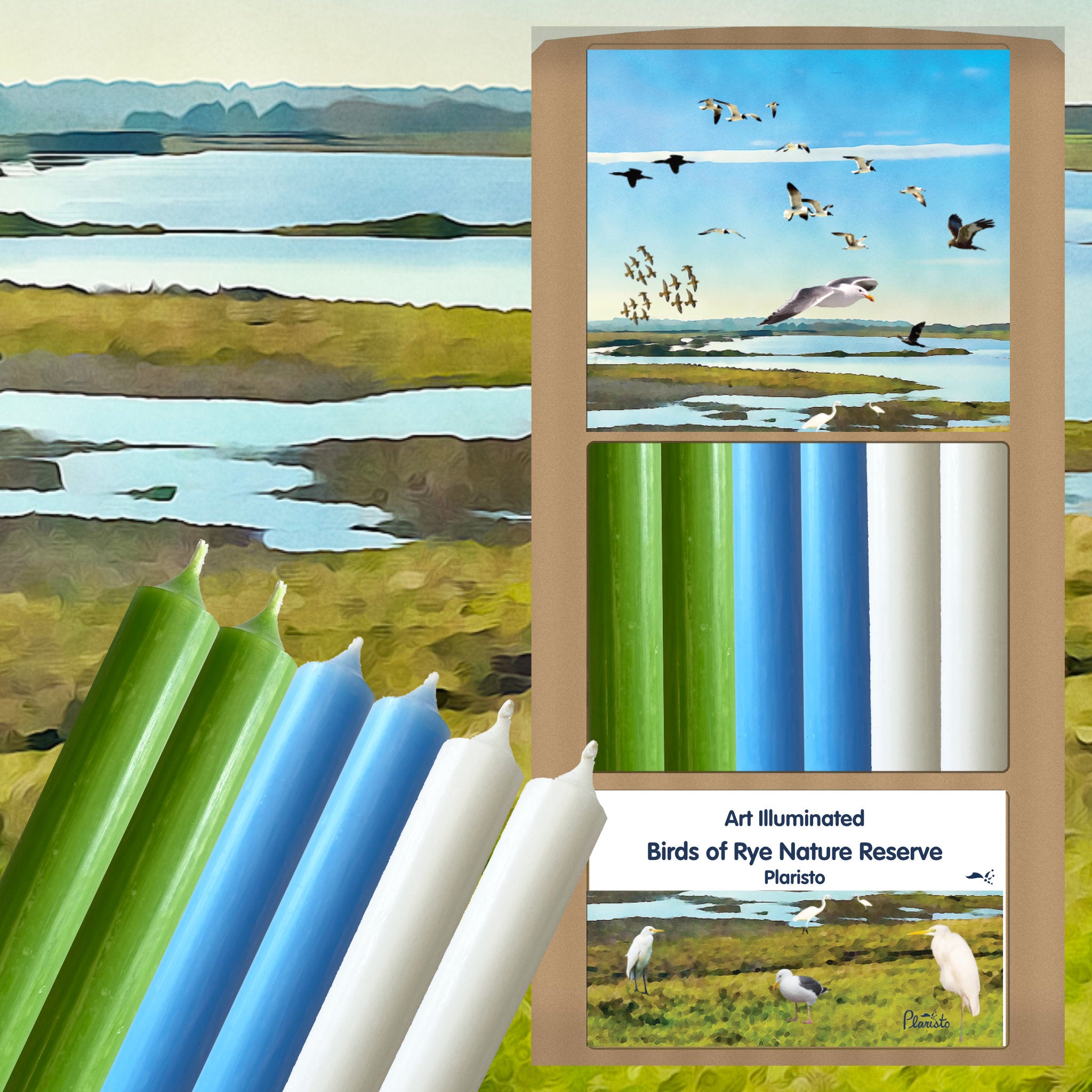 Plaristo – Birds in Rye Nature Reserve – Case of 6 Dinner Candle Sets