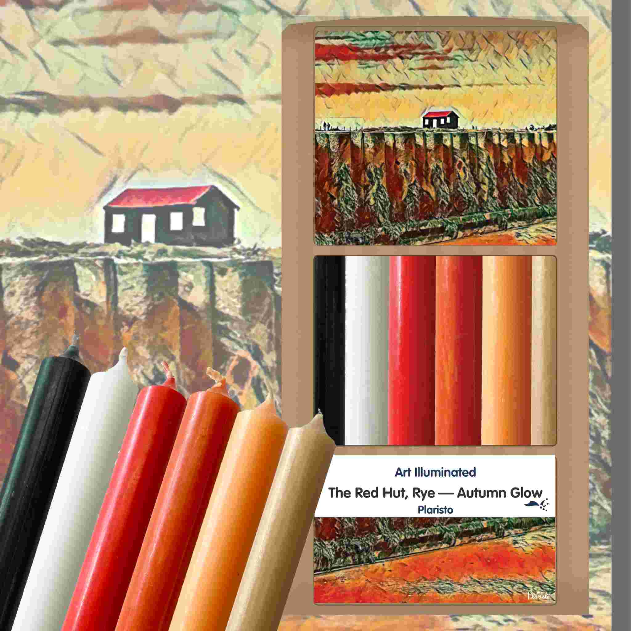 Plaristo – The Red Hut, Rye — Autumn Glow – Case of 6 Dinner Candle Sets