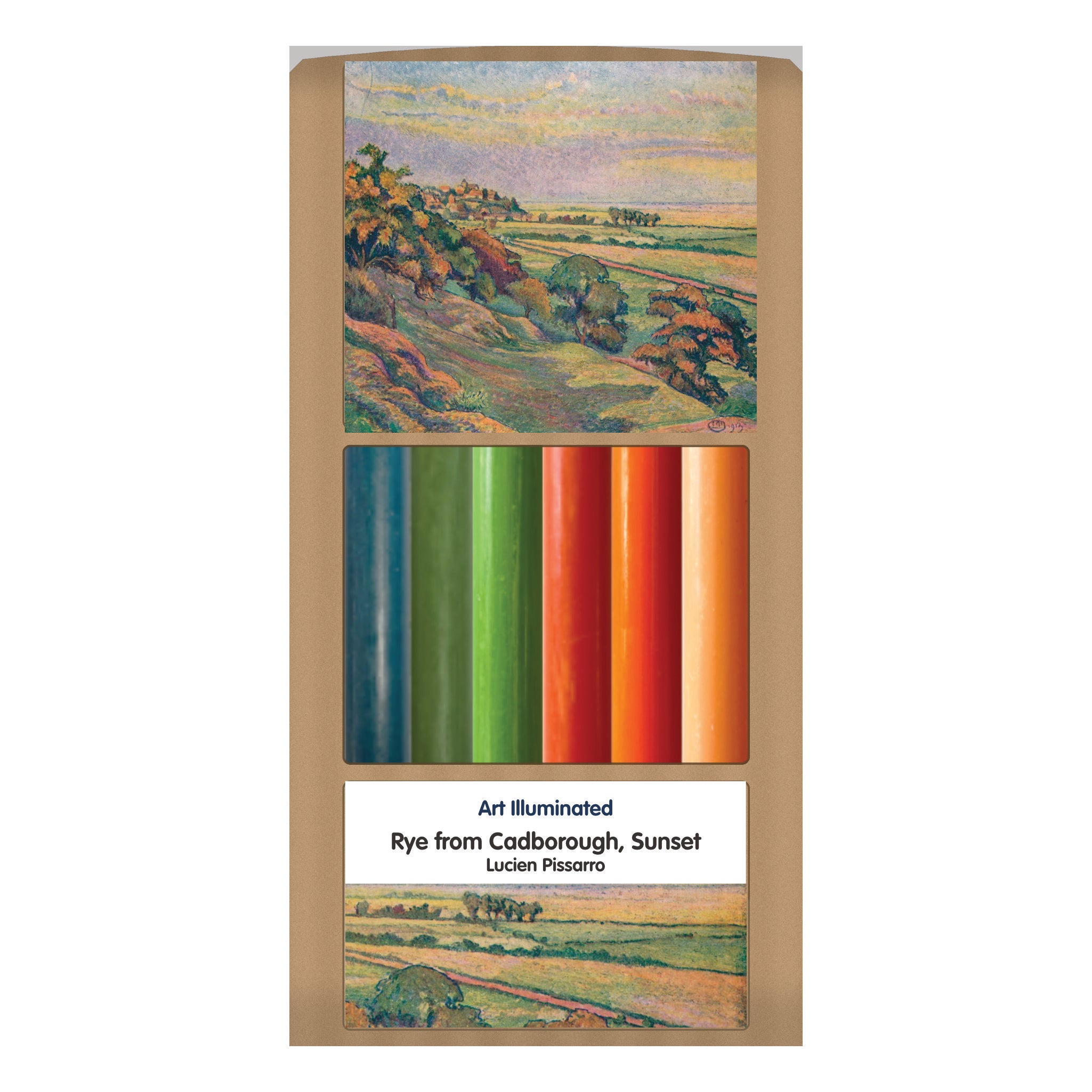 Pissarro – Rye from Cadborough, Sunset – Case of 6 Dinner Candle Sets