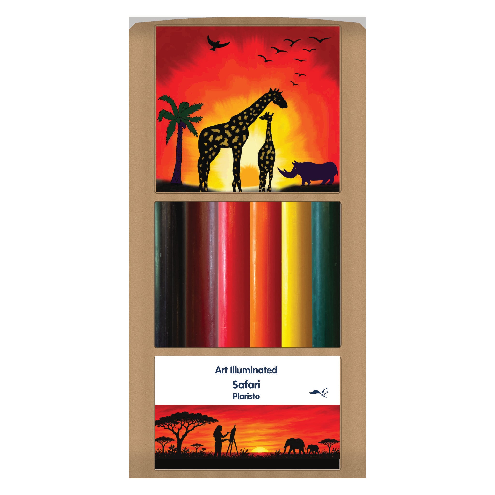 Plaristo – Safari – Case of 6 Dinner Candle Sets