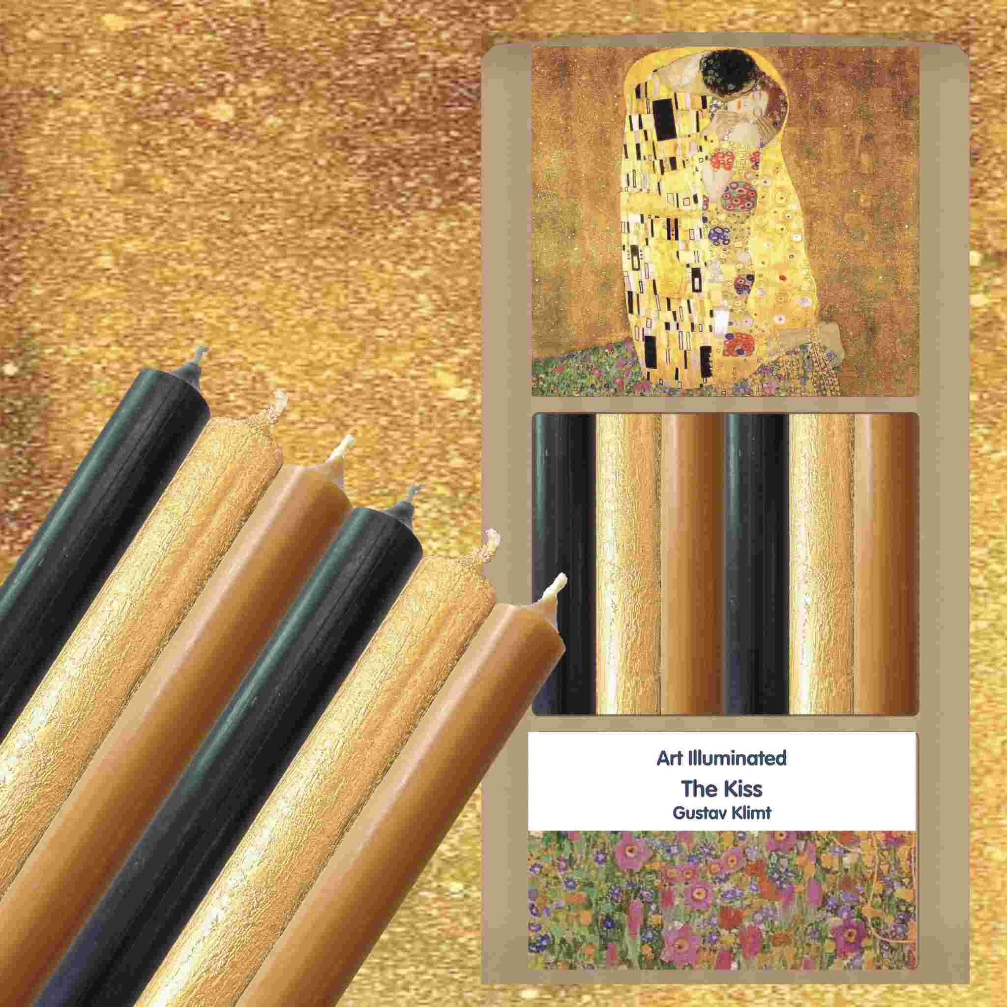 Klimt – The Kiss – Case of 6 Dinner Candle Sets