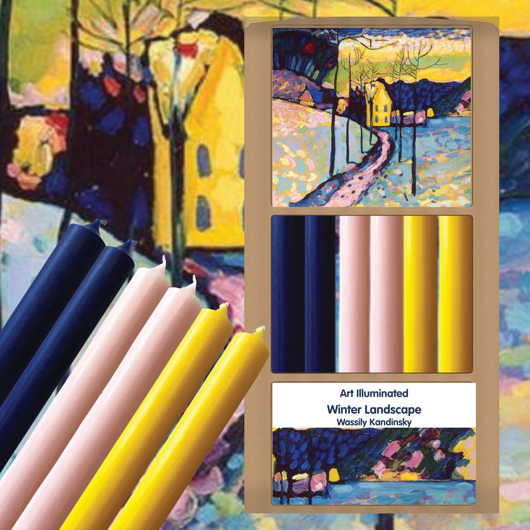 Kandinsky – Winter Landscape – Case of 6 Dinner Candle Sets