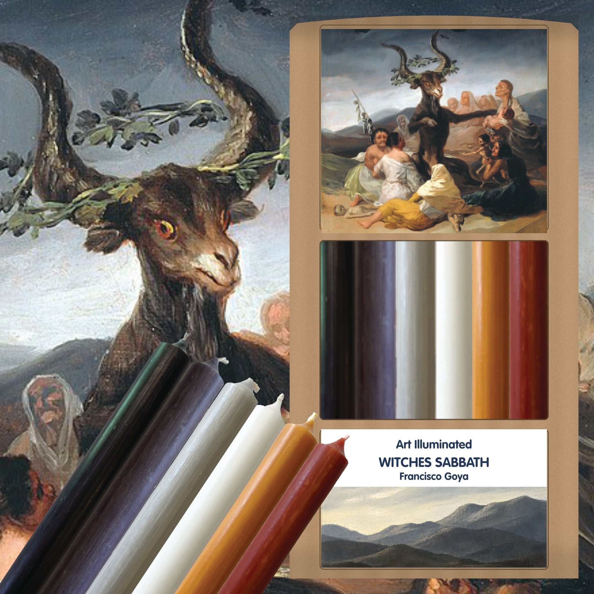 Goya – Witches’ Sabbath – Case of 6 Dinner Candle Sets