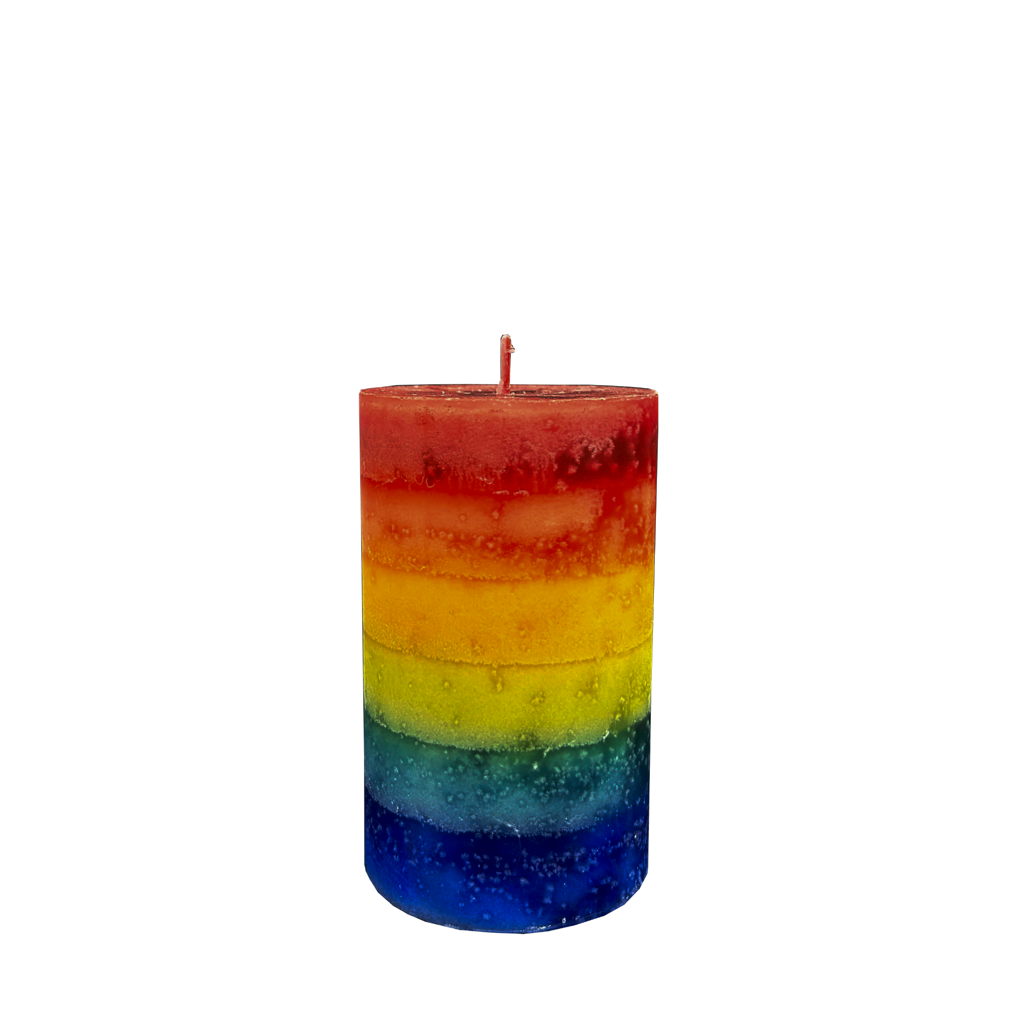 Rainbow Pillar Candle, 130 x 54mm, pack of 4