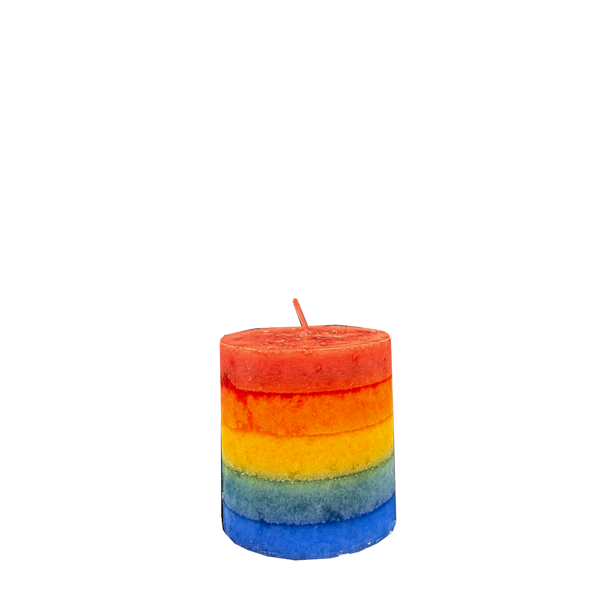 Rainbow Pillar Candle, 75 x 70mm, pack of 4