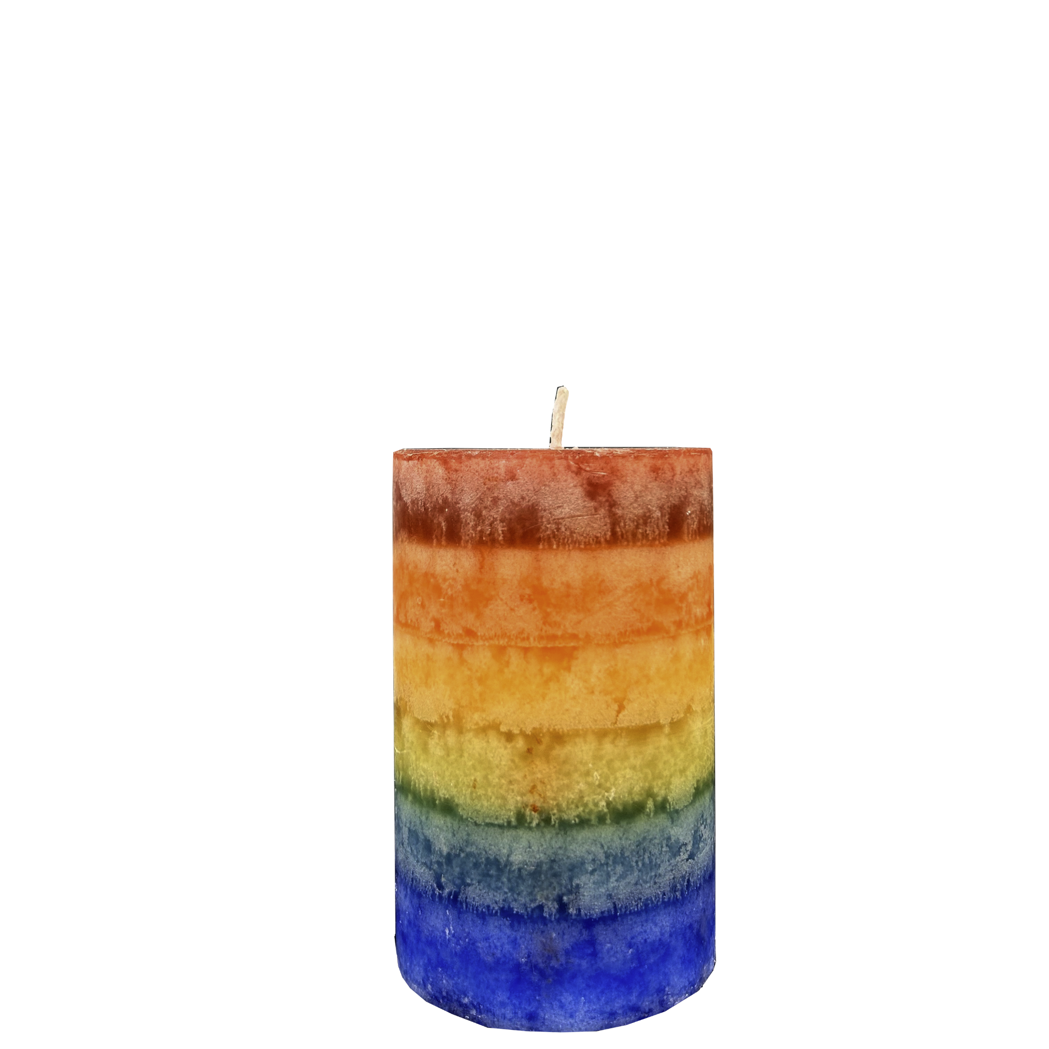 Rainbow Pillar Candle, 110 x 70mm, pack of 4
