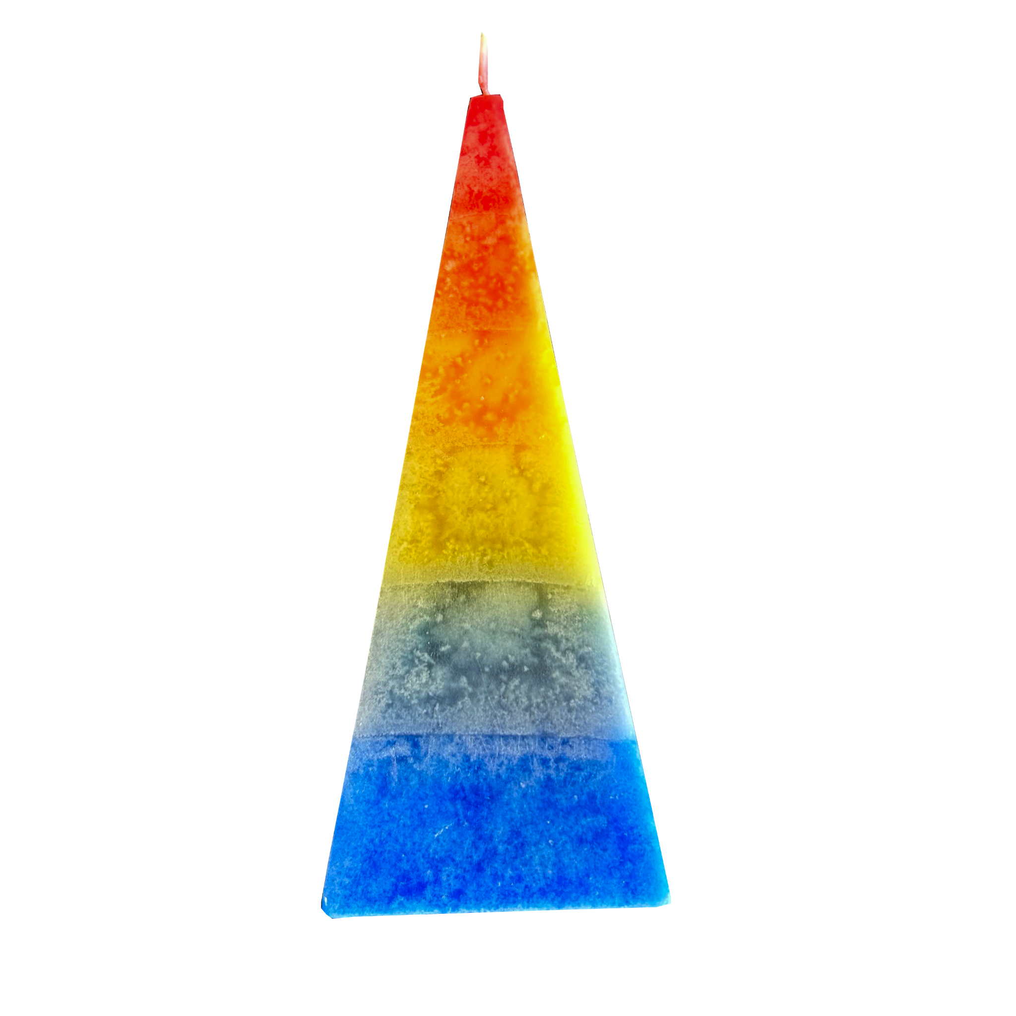 Rainbow Pyramide Candle, 190 x 75mm, pack of 5
