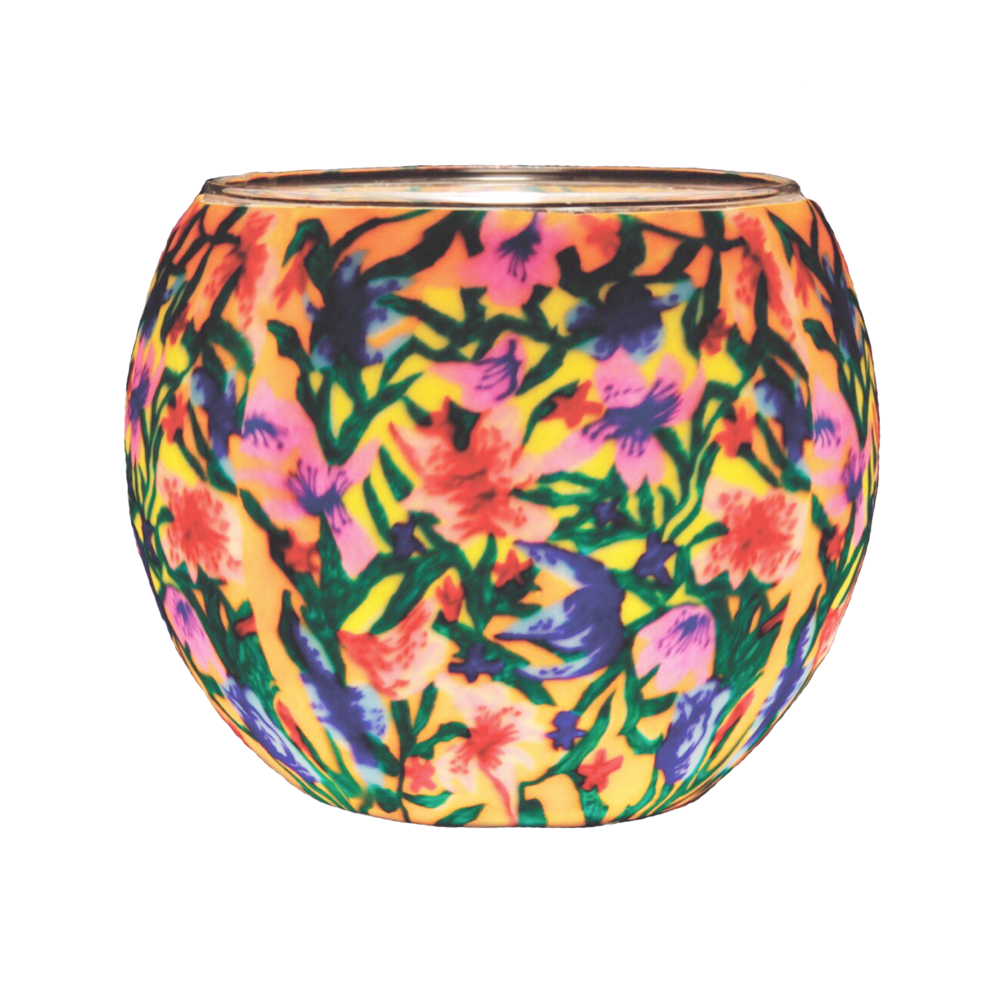 21413 Summer Flowers, 11cm Glowing Glass, Pack of 6