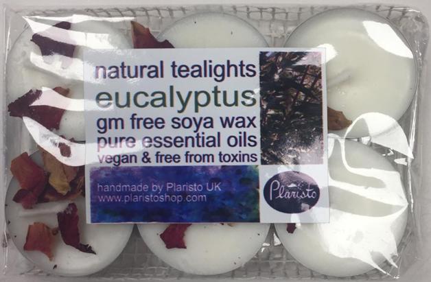 Plaristo Eucalyptus-scented tea-lights, 6 packs