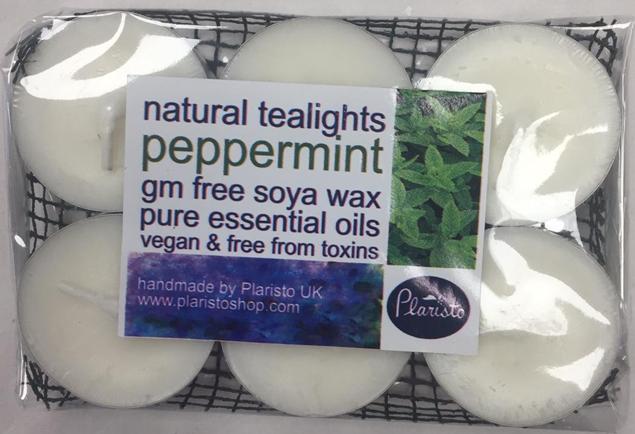 Plaristo Peppermint-scented tea-lights,  6 packs
